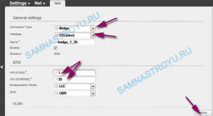 Setarea pentru adsl pe d-IPTV link-2640u în DSL întuneric (gri) interfață web