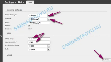 Настройка за IPTV ADSL на D-Link DSL-2640u в тъмно (сиво) уеб-интерфейс