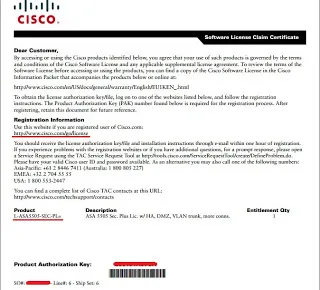 Получаване и Активиране на лиценз, използвайки примера на Pak Cisco ASA (получите лицензи от раници) ~