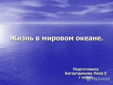 Представяне на световните океани като местообитание kothla-к - RVE tammiku г - maasium Костя