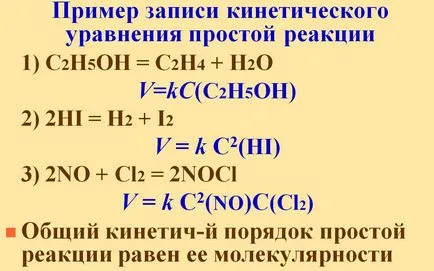 Пример за запис проста реакция кинетичната уравнение - представяне 7495-21