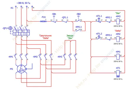 Porniți motorul stea-triunghi - pentru a ajuta la inginer, diagrame, principiul de funcționare, formule de calcul și