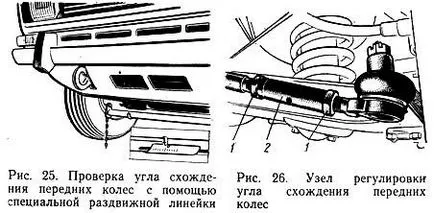 Регулиране на ъгъла на сходимост на колелата на превозните средства мусковит-2140