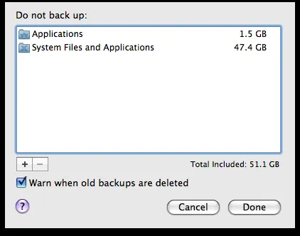 Backup Mac OS X