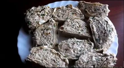 Tekercset lavash különböző töltelékkel egyszerű receptek fotókkal