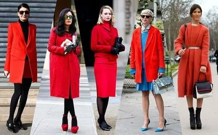 Abból, amit viselni vörös kabátban - ötletek fotók, ötletek, stylistok