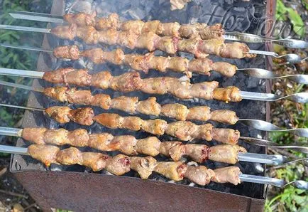 Nyárs csirke szívek a grill recept, fényképes hozoboz - ismerjük mind az étel