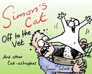 Саймън - с котка изключване на ветеринар - цветна рисунка за пътуване на ветеринар - опашати велосипеди