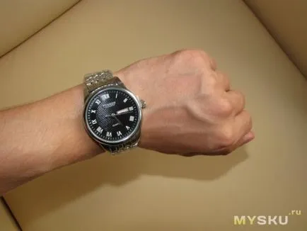 Elegant cuarț ceas de mână ceas de mână cu banda de otel inoxidabil pentru barbati băiat de sex masculin - cadran negru