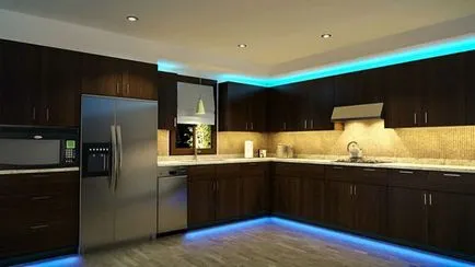 LED светлини кухня избор и монтаж - със собствените си ръце
