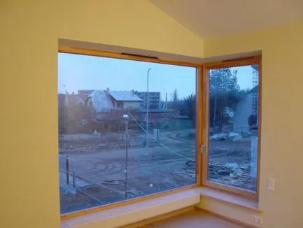 fereastra de colț într-un design privat deschidere de casa, calculul razei