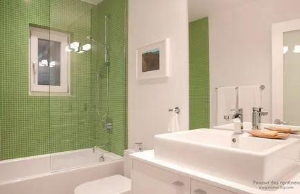 Green baie de interior si design, o combinație de reguli și de proiectare în verde