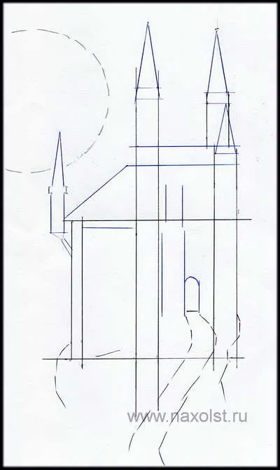 Как да се направи рисунка с молив постепенно изтегляне замък върху платно