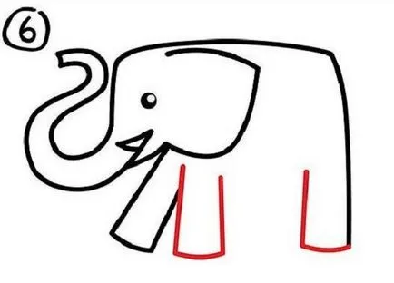 Hogyan kell felhívni egy elefánt egy ceruzával a szakaszban a gyermekek számára, ls