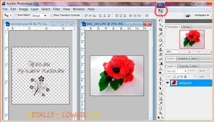 Как да се сложи снимки на логото и надпис - Photoshop за needlewomen, Metally цвете