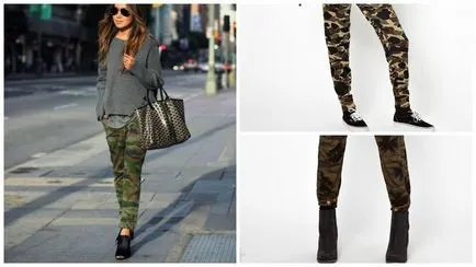 Camuflaj pantaloni femei - colecții de designer de accent elegant