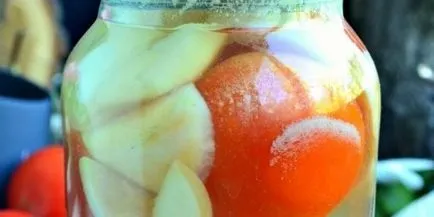 Konzervált paradicsom almával recept tél, fotó, videó