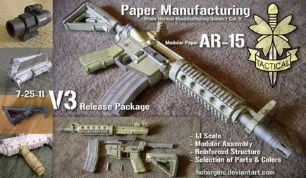 Összes fegyverek különböző országokból származó - papír modellek, papír és karton