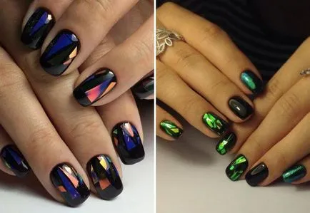 Fashion Nails rövid körmökkel 2017 - szelíd, sötét kabátot és szilárd, fényes és matt