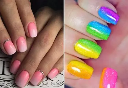 Fashion Nails rövid körmökkel 2017 - szelíd, sötét kabátot és szilárd, fényes és matt