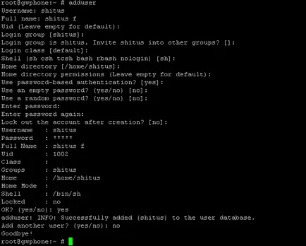 munca FreeBSD Minihowto cu conturi de utilizator