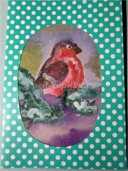 Bullfinch Karácsonyi kártya saját kezűleg