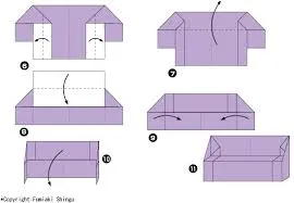 mobilier pentru hârtie Origami diagramă detaliu interior