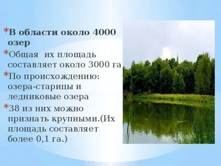 Езера и изкуствени водоеми в региона на Калининград - география, презентации