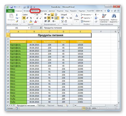 Nyomtatás fejléc minden oldalon az Excel