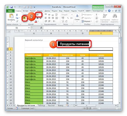 Nyomtatás fejléc minden oldalon az Excel