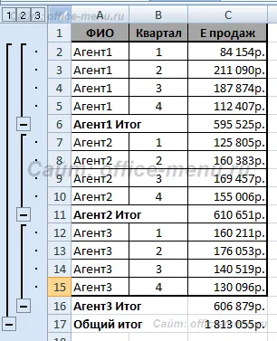 Intermedier eredményeket Excel