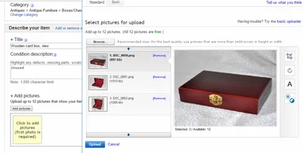 Vânzare pe eBay prezintă loturi de vânzare