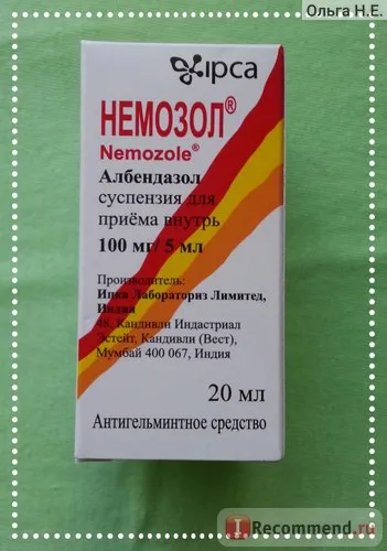 Worming egy széles spektrumú IPCA albendazol (nemozol) - „nemozol -