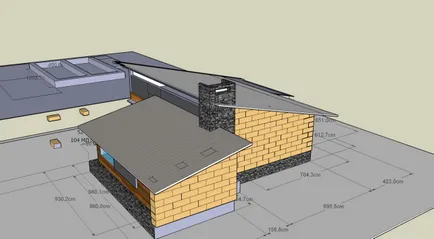 Szakasz egy apartmanházban a természet és a föld alatt a ház topográfiai