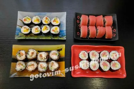 Rolls zöldségekkel, sushi előkészítés otthon