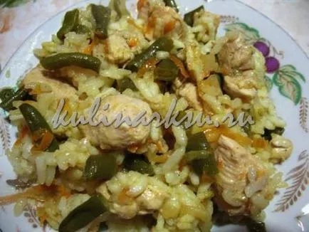 Rice zöldbabbal és csirke