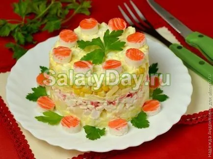 Salata de crab bastoane clasic - o reteta fel de mâncare popular cu fotografii și video