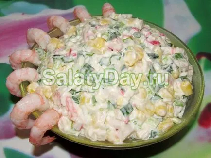 Salata de crab bastoane clasic - o reteta fel de mâncare popular cu fotografii și video