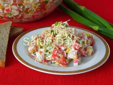 Salata de crab bastoane clasic - o reteta fel de mâncare popular cu fotografii și video