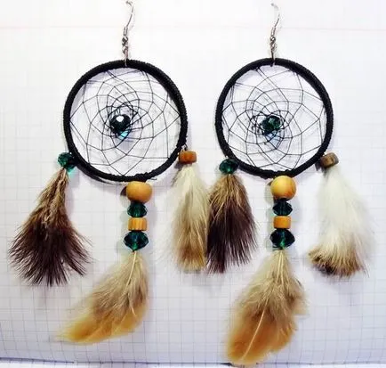 Cercei „Dreamcatcher“ cu propriile sale mâini