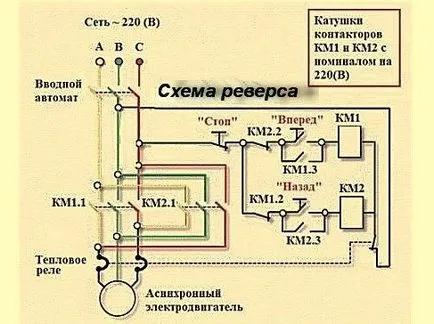 Схема обърната фаза мотор