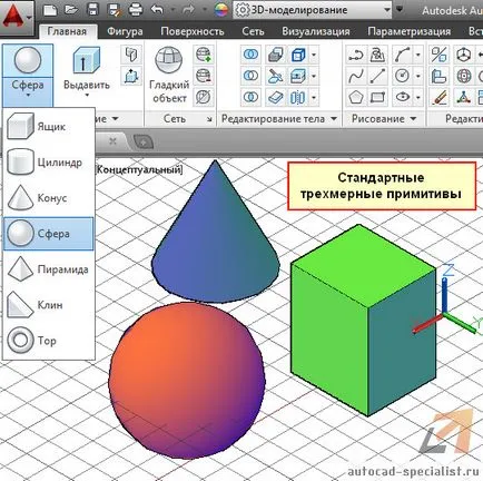 Típusú 3d objektumok AutoCAD