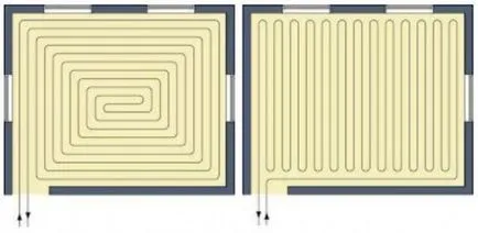 отоплителни тръби в пода за подбор, схеми и правила за инсталиране