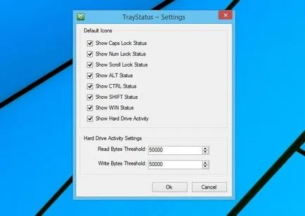 Traystatus - безплатна програма за добавяне на допълнителни показатели клавиатура на тавата