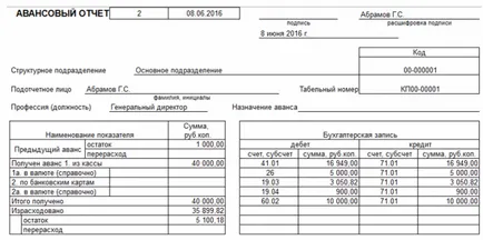 Отчитане на авансовите плащания по сметка в 1C счетоводство 8 об 3