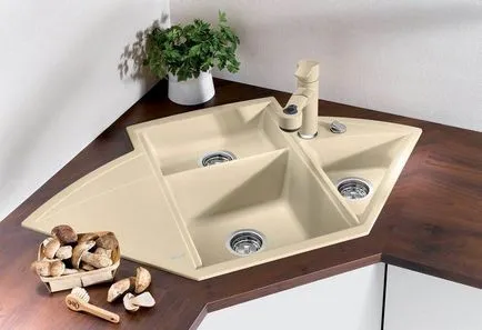 Corner мивка за размерите на кухненска мивка, дали удобен ъгъл мивка в кухнята, дизайн, фотография, видео