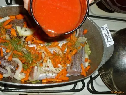 Párolt szürke tőkehal recept egy fotó