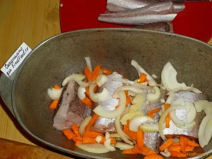 Párolt szürke tőkehal recept egy fotó