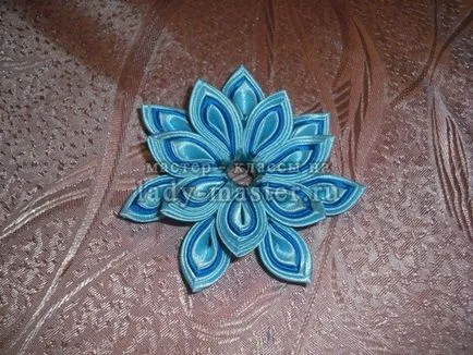 шнола за коса с цвете kanzashi, магистър - клас със снимки, стъпка по стъпка