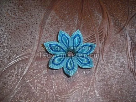 шнола за коса с цвете kanzashi, магистър - клас със снимки, стъпка по стъпка